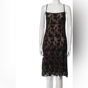 Anne Fontaine Elegant Black Lace Slip Dress
